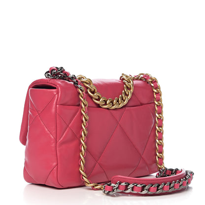 Chanel Lambskin Quilted Medium 19 Flap Dark Pink 2 of 10