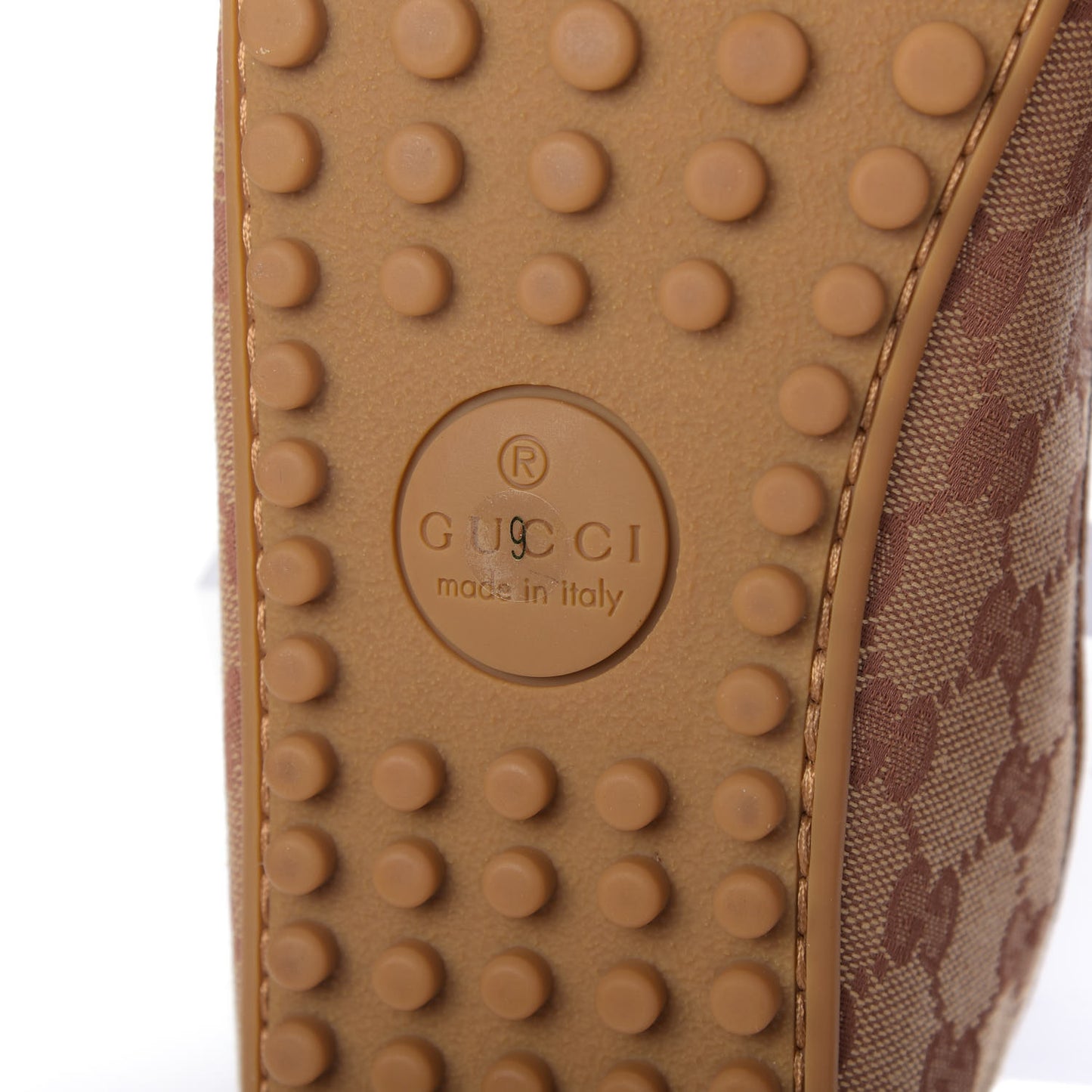 GG Monogram Suede Mens Driver Loafers 9 Beige Ruggine Cuir