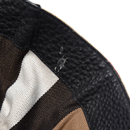 Burberry Grainy Calfskin House Check Tote Black 9 of 13