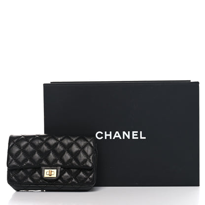 Chanel Aged Calfskin Quilted 2.55 Reissue Flap Belt Bag Clutch Black 11 of 11
