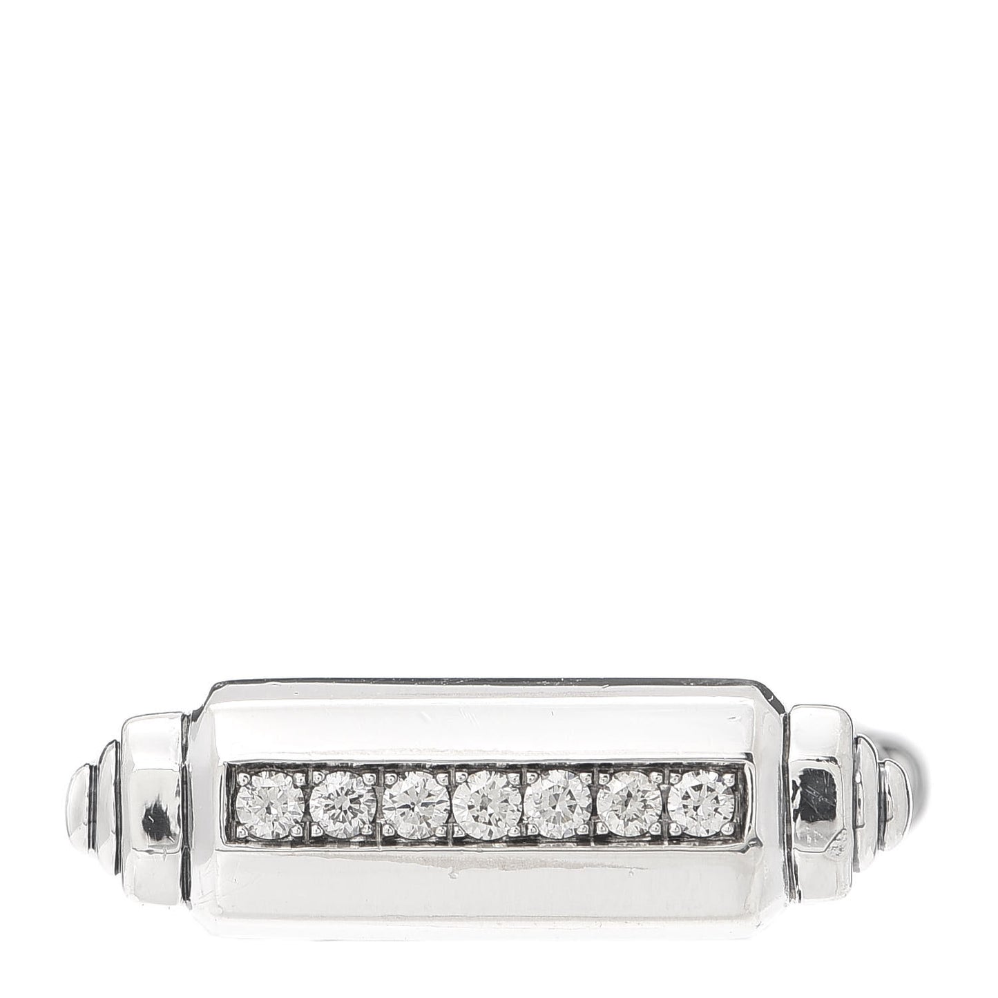 Sterling Silver Diamond Lexington Barrel Ring 54 7