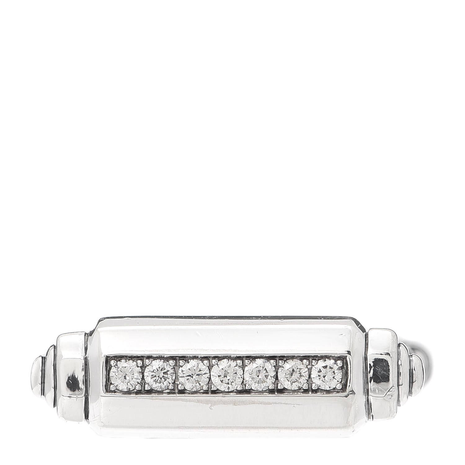 David Yurman Sterling Silver Diamond Lexington Barrel Ring 54 7 1 of 4