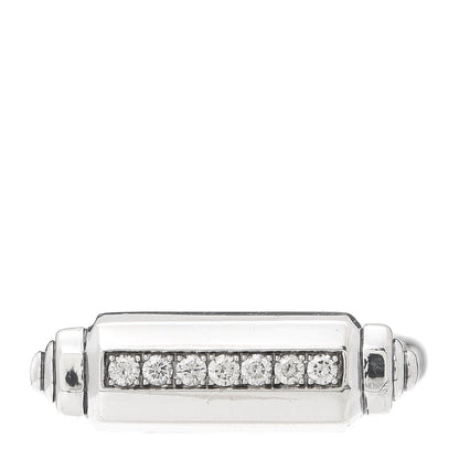 David Yurman Sterling Silver Diamond Lexington Barrel Ring 54 7 1 of 4