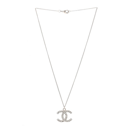 Chanel Baguette Crystal CC Necklace Silver 3 of 6