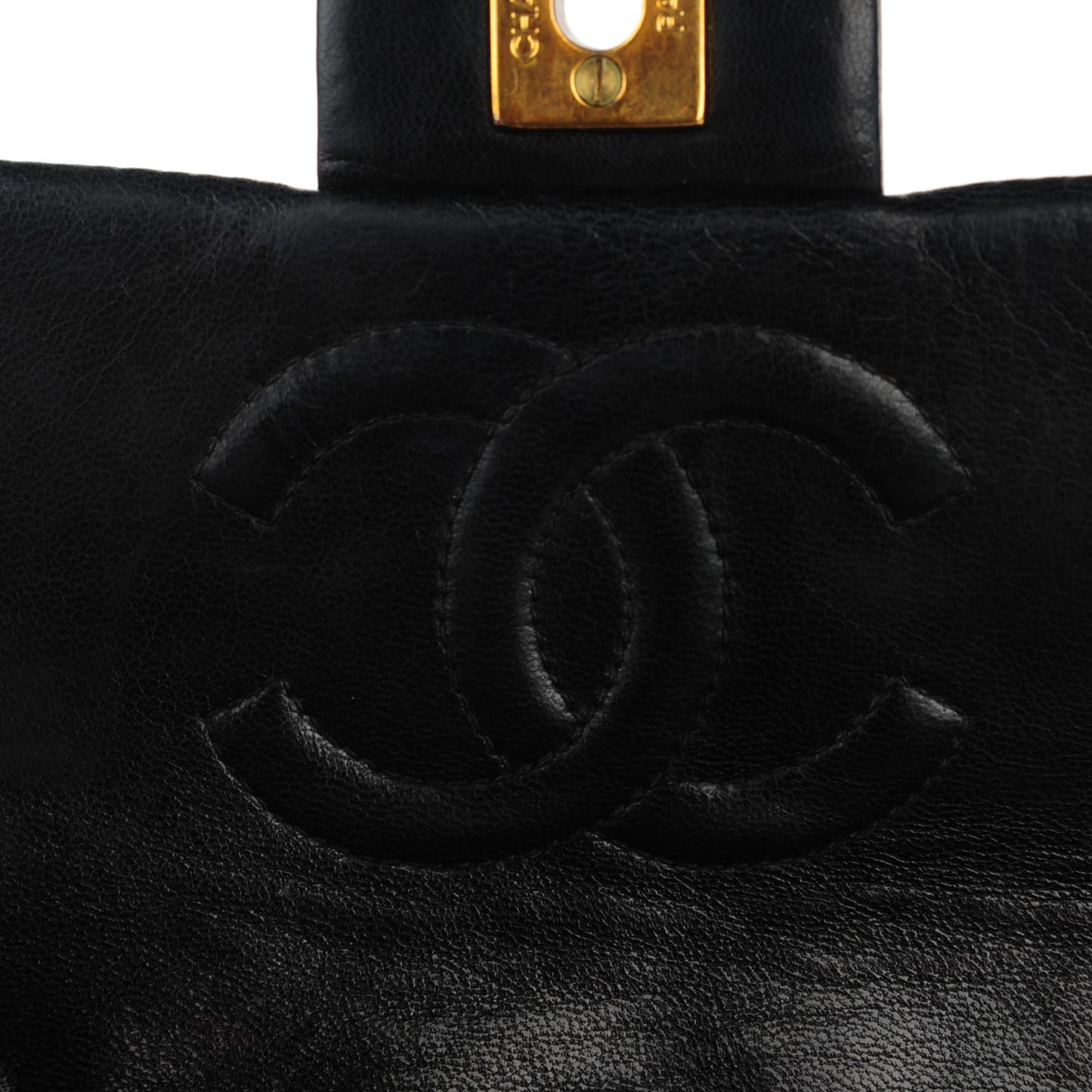 Lambskin Quilted Mini Square Flap Black