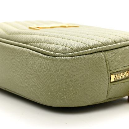 Saint Laurent Grain De Poudre Matelasse Monogram Mini Lou Camera Bag Light Sage 9 of 10