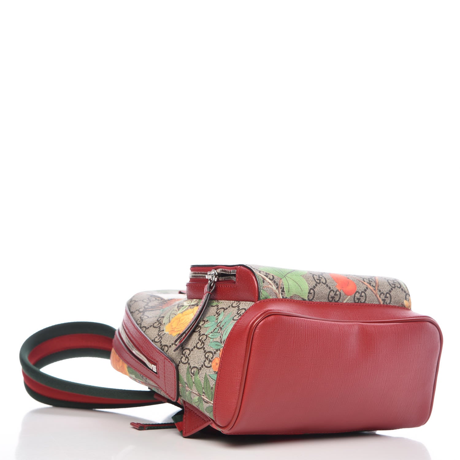 Gucci GG Supreme Monogram Tian Web Small Day Backpack Beige Multicolor Red 5 of 11