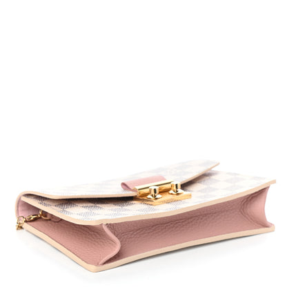 Louis Vuitton Damier Azur Croisette Chain Wallet Rose Ballerine 4 of 9