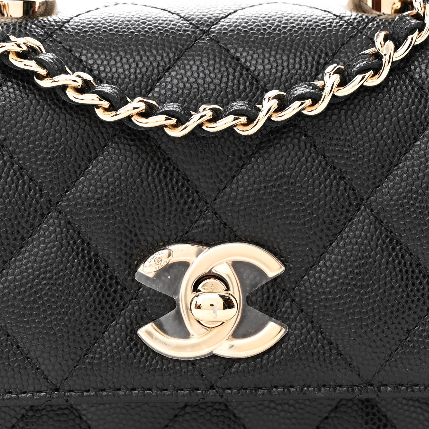 Chanel Caviar Quilted Coco Handle Clutch With Chain Black 8 of 10