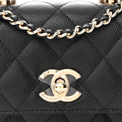 Chanel Caviar Quilted Coco Handle Clutch With Chain Black 8 of 10