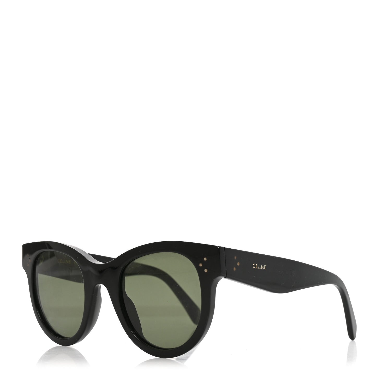 Acetate Studded Mineral Round Sunglasses CL40031 Black
