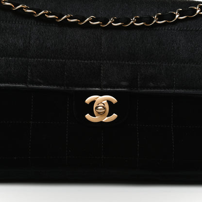 Chanel Pony Hair Velvet Chocolate Bar Flap Black 8 of 10