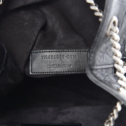 Saint Laurent Calfskin Crocodile Embossed Baby Emmanuelle Bucket Bag Black 7 of 10