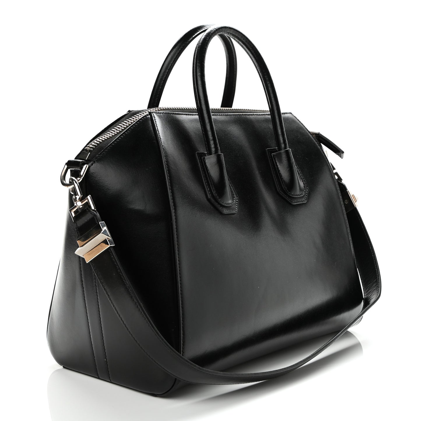 Shiny Lord Calfskin Medium Antigona Black