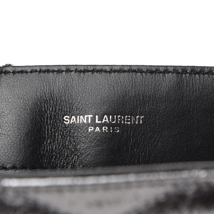 Saint Laurent Metallic Calfskin Y Quilted Monogram Small Loulou Chain Satchel Acciaio 9 of 10