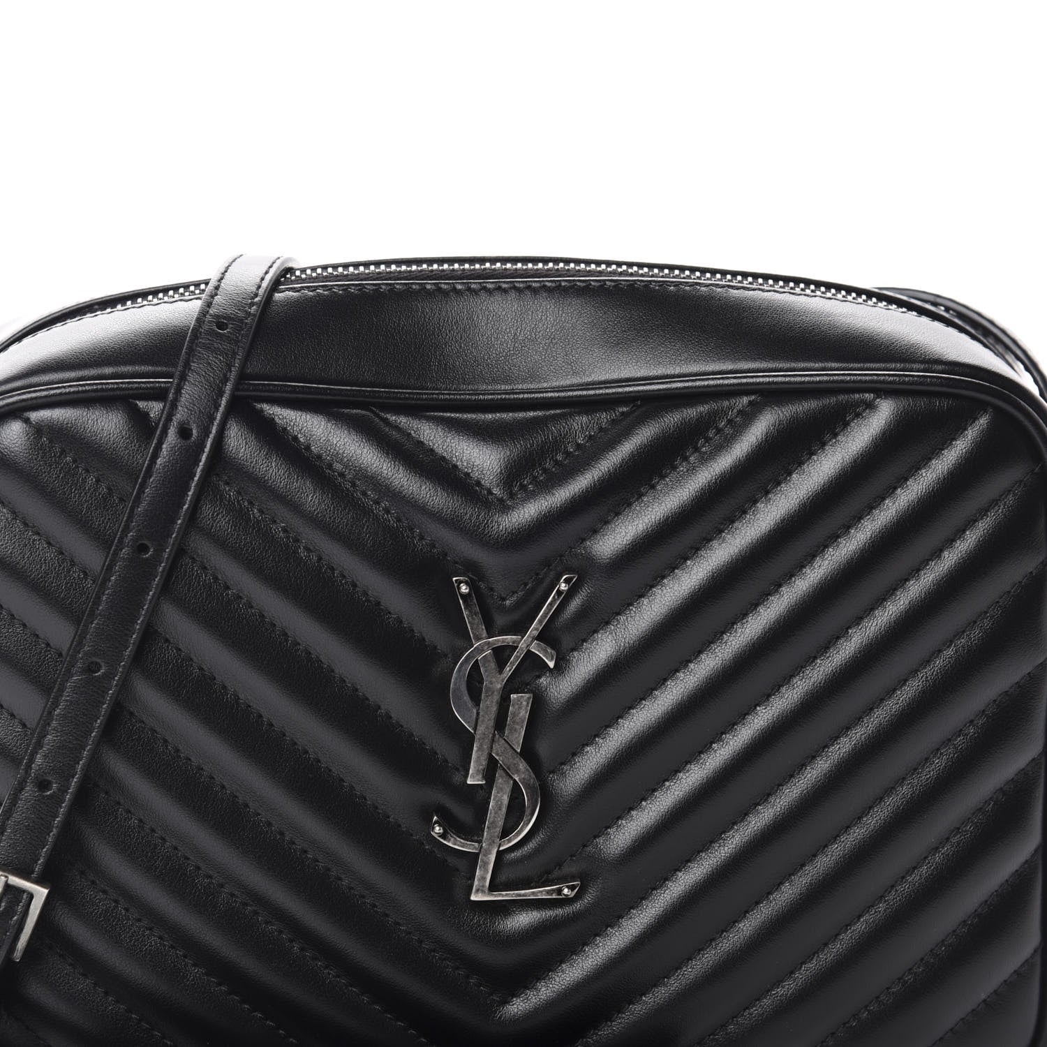 Saint Laurent Calfskin Matelasse Monogram Lou Camera Bag Black 10 of 11