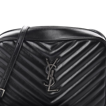Saint Laurent Calfskin Matelasse Monogram Lou Camera Bag Black 10 of 11