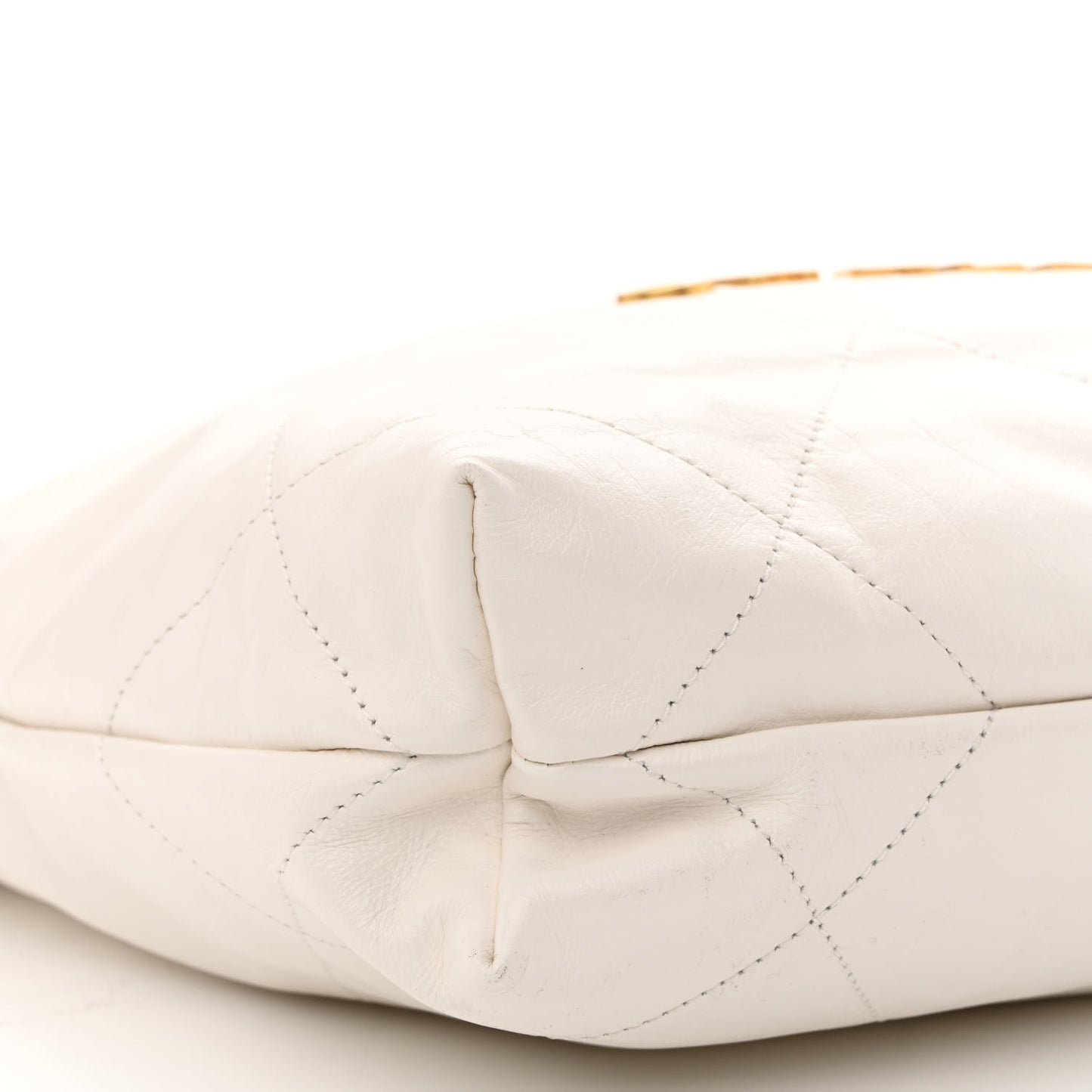 Shiny Calfskin Quilted Small Chanel 22 White