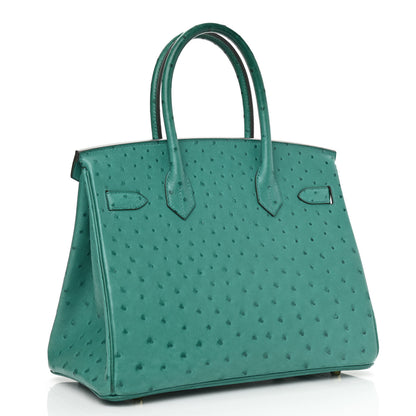 Hermes Ostrich Birkin 30 Vert Verone 3 of 10