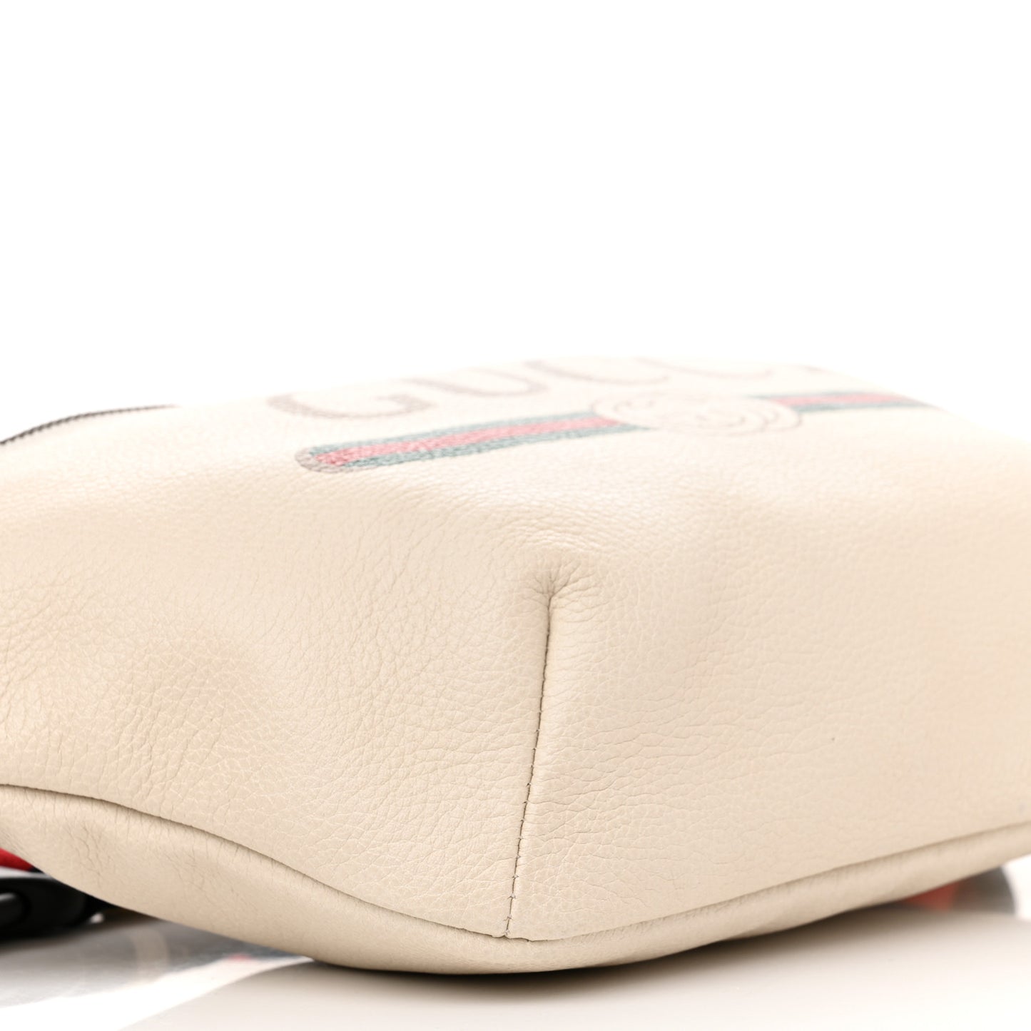 Grained Calfskin Logo Belt Bag White