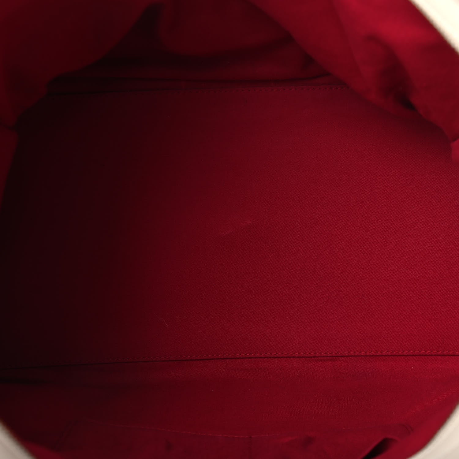 Saint Laurent Linen Sheepskin Large Cabas ChYc Tote Red 4 of 5