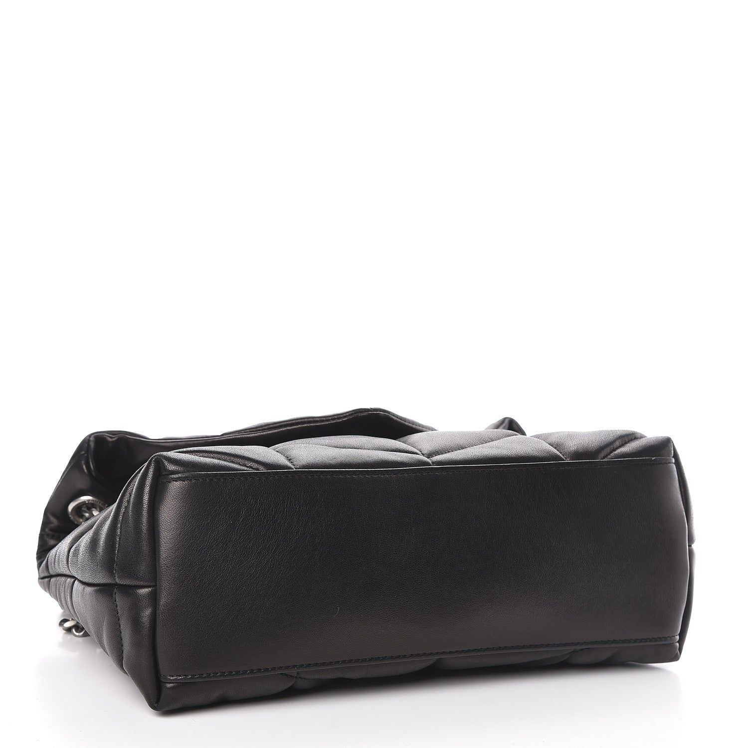 Saint Laurent Lambskin Quilted Small Loulou Puffer Monogram Chain Satchel Black 4 of 11