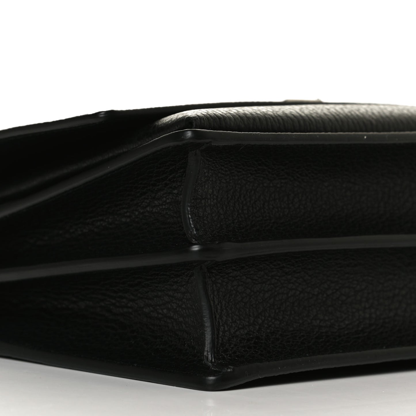 Grained Calfskin Medium Monogram Sunset Satchel Black