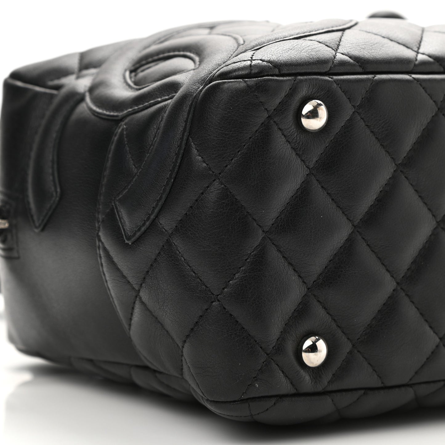 Calfskin Quilted Large Cambon Bowler Black