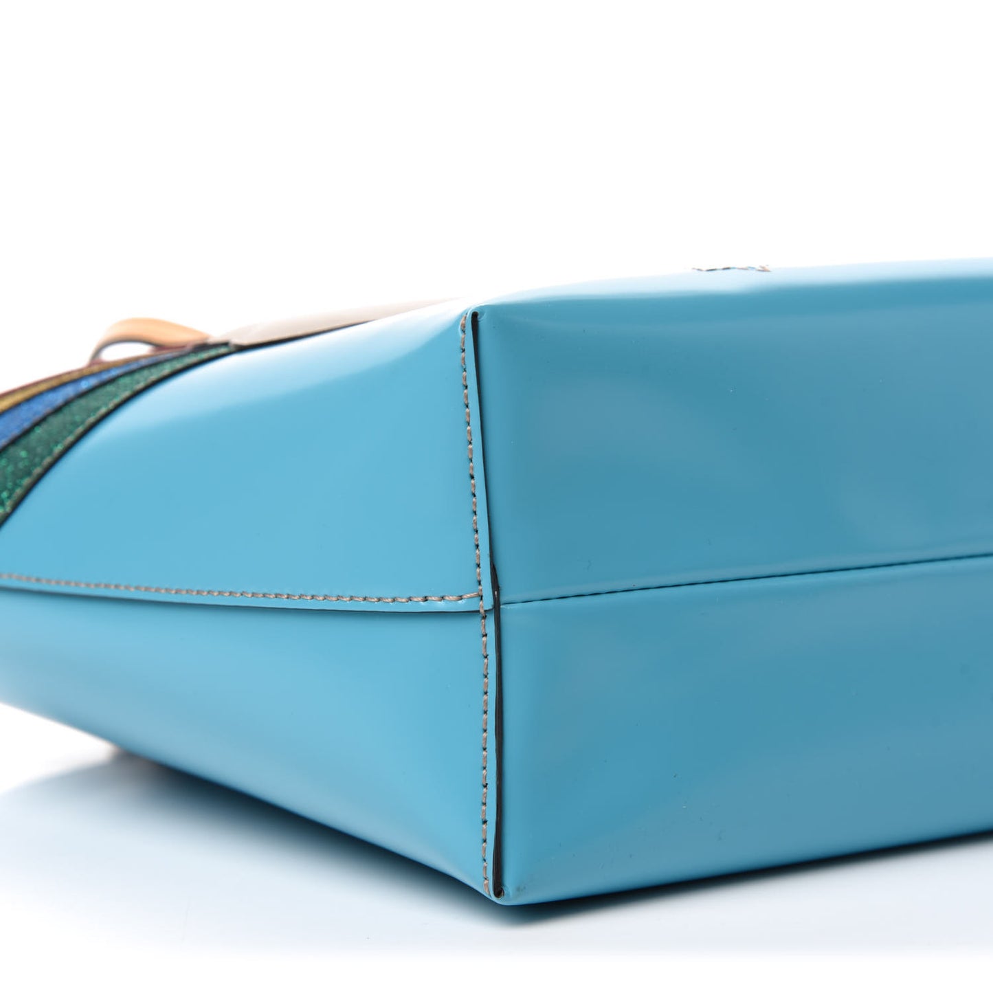 Calfskin Childrens Rainbow Tote Blue