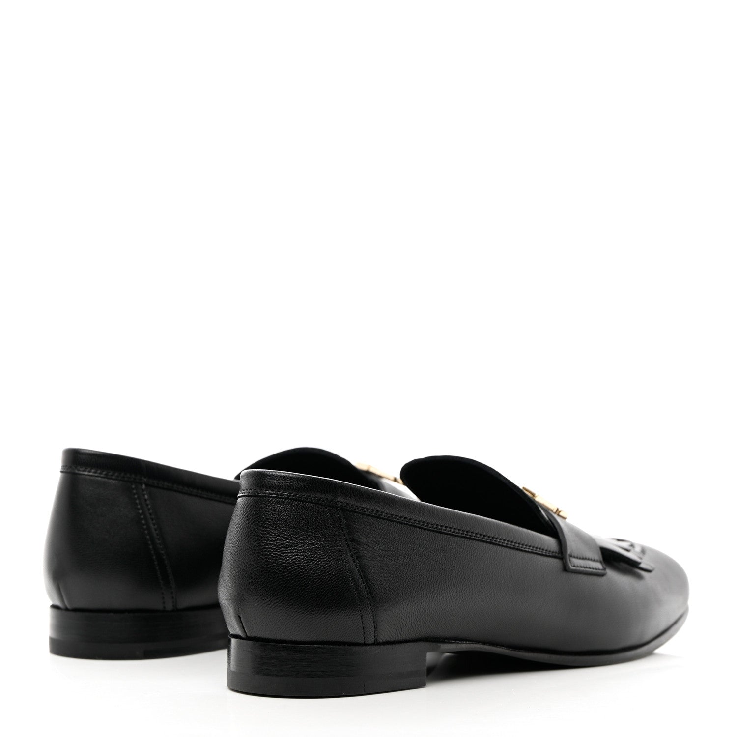 Hermes Goatskin Womens Royal Loafers 38 Black 4 of 11