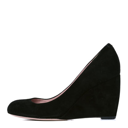 Gucci Suede Wedge Pumps 35.5 Black 1 of 6