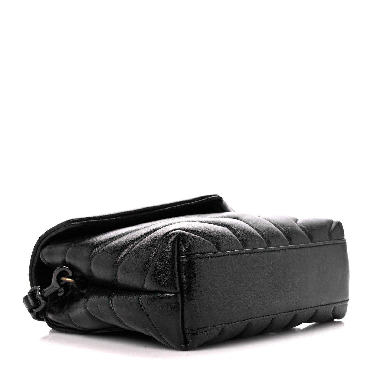 Calfskin Y Quilted Monogram Monochrome Toy Loulou Crossbody Bag Black