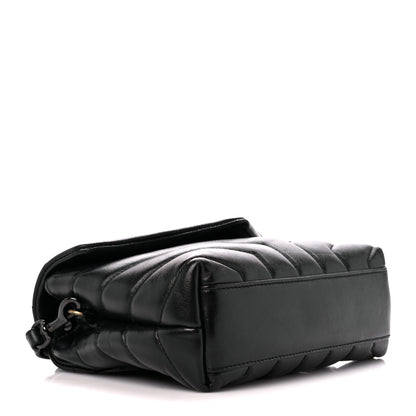 Saint Laurent Calfskin Y Quilted Monogram Monochrome Toy Loulou Crossbody Bag Black 4 of 11