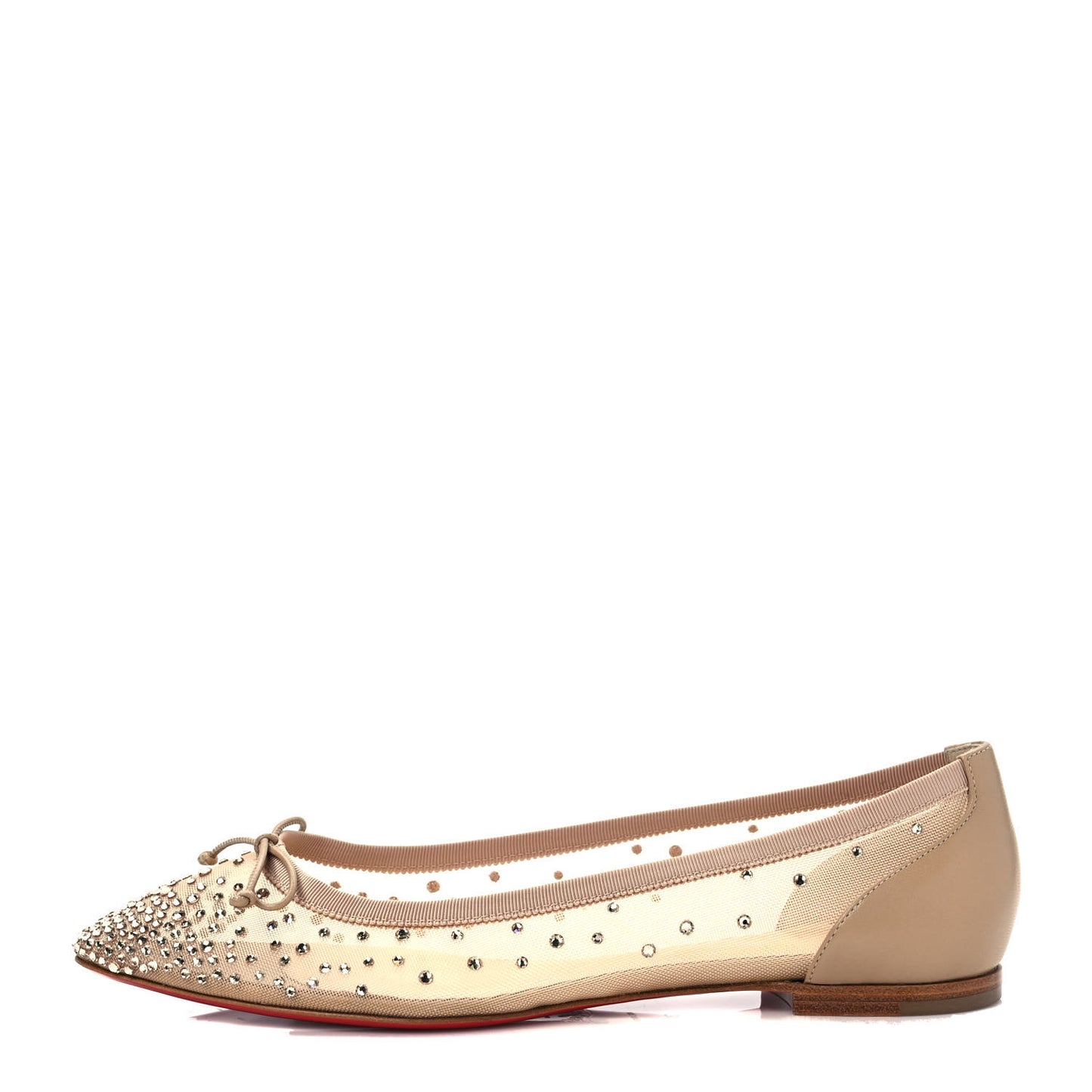 Crystal Strass Follies Flats 38.5 Light Silk