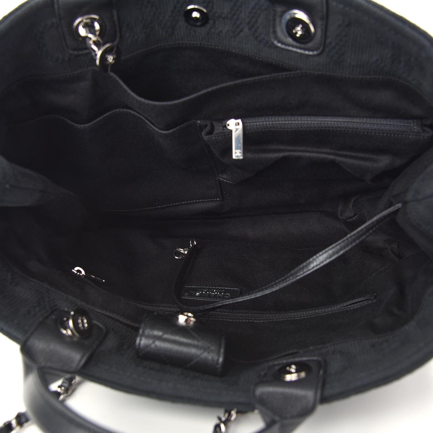 Chanel Canvas Large Double Face Shopping Tote Black 5 of 9