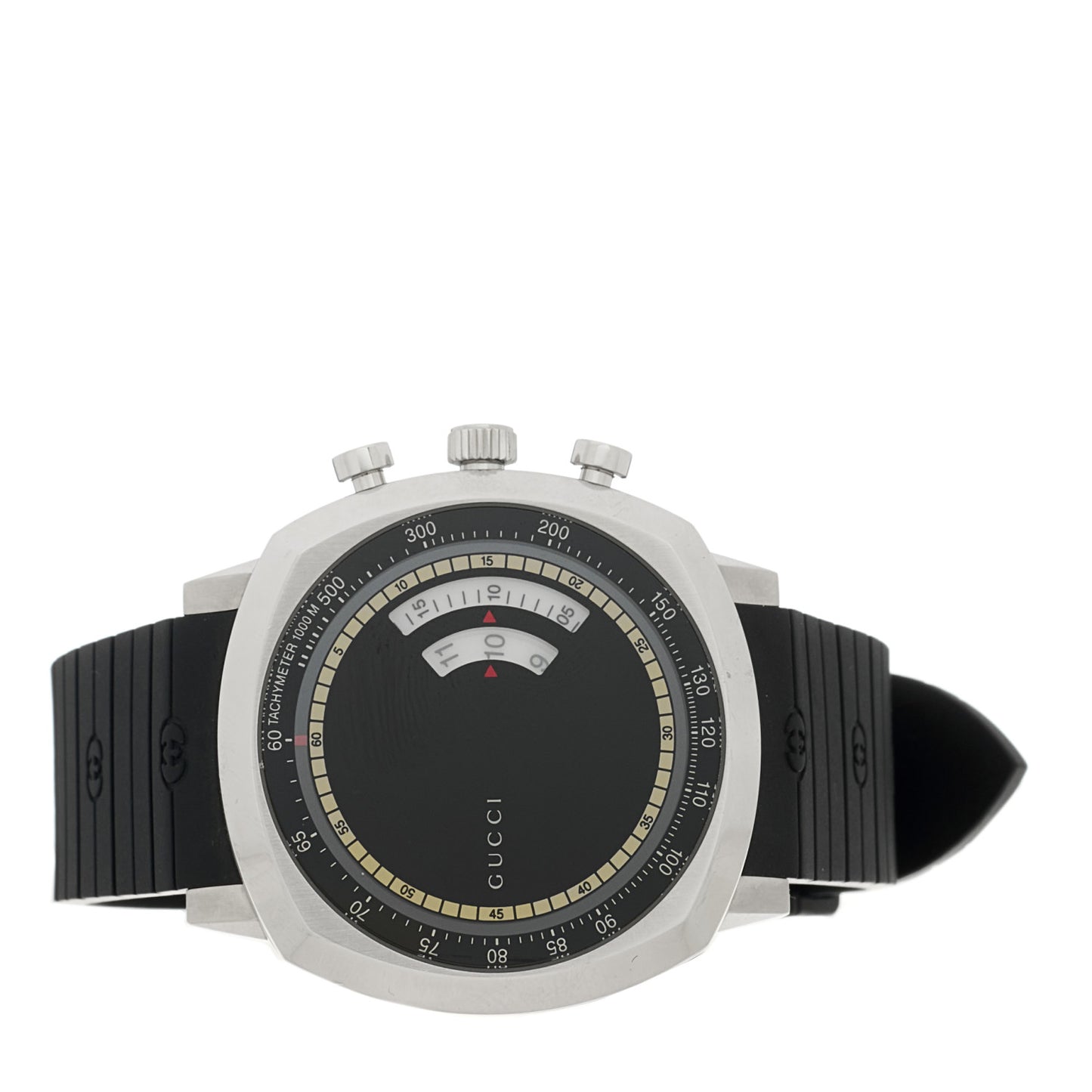 Stainless Steel Rubber 40mm Grip Quartz Watch Black