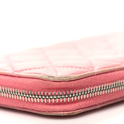 Chanel Lambskin Quilted Large Gusset Zip Around Wallet Pink 13 of 15