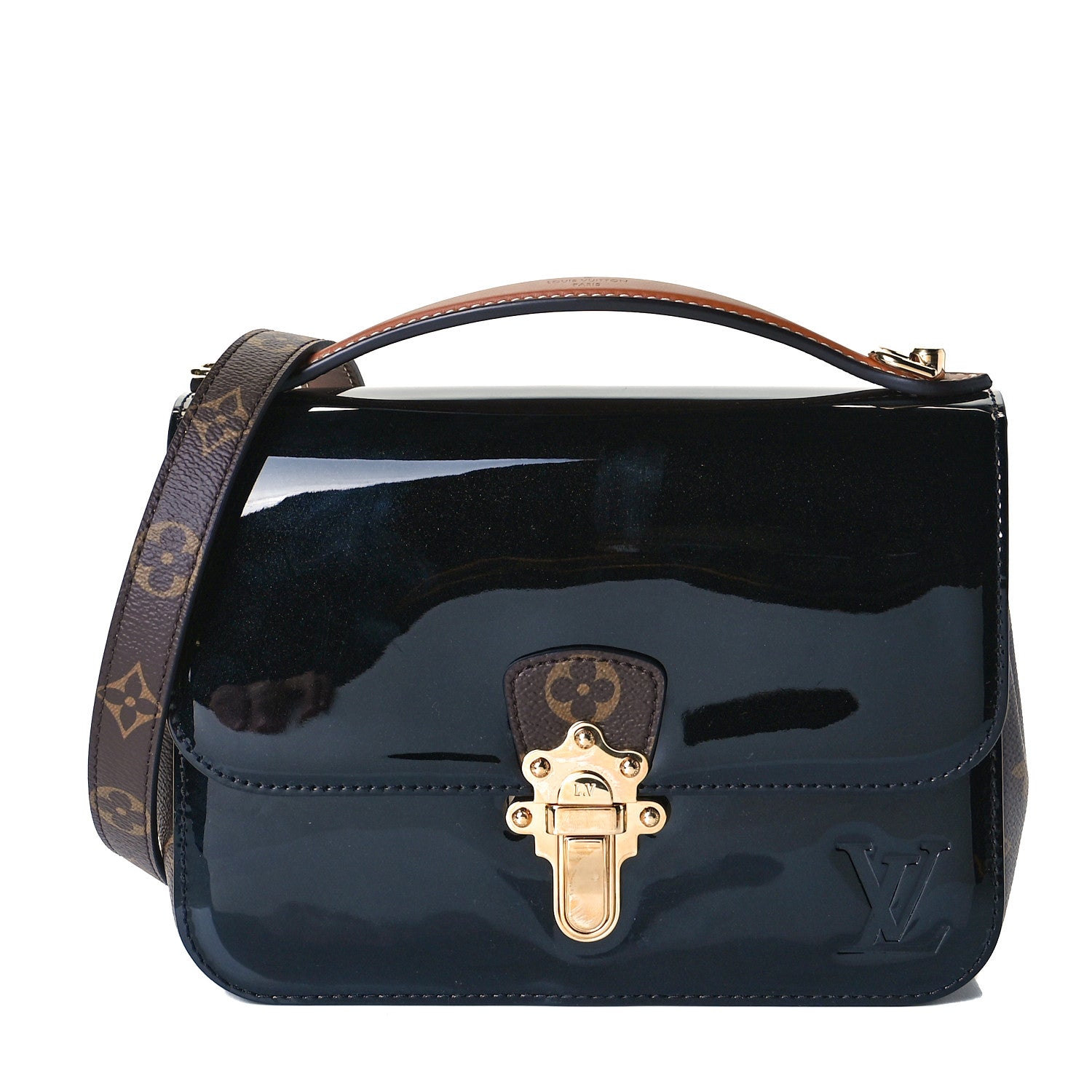 Louis Vuitton Patent Calfskin Monogram Cherrywood BB Black 1 of 6