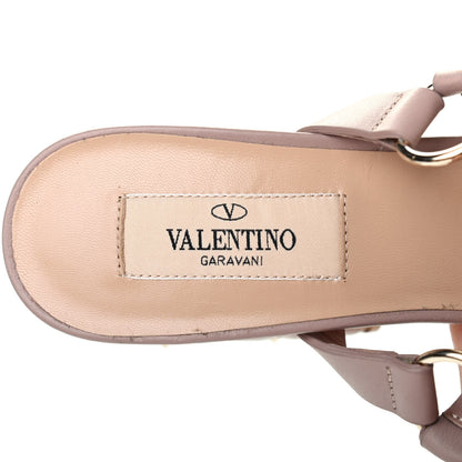 Valentino Garavani Calfskin Nappa Rockstud Spike 90mm Ankle Strap Sandals 36.5 Poudre 6 of 8