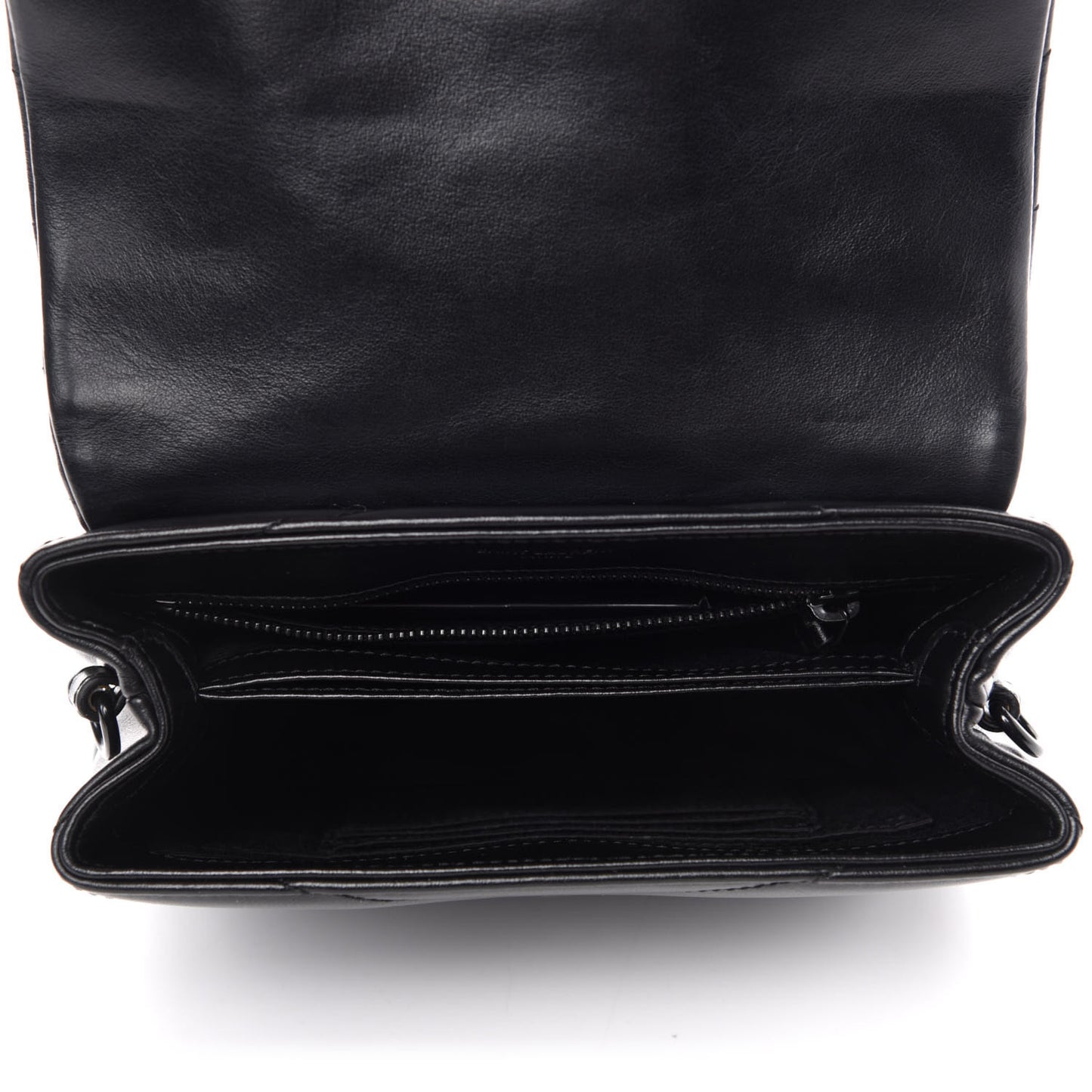 Calfskin Y Quilted Monogram Toy Loulou Crossbody Bag Black