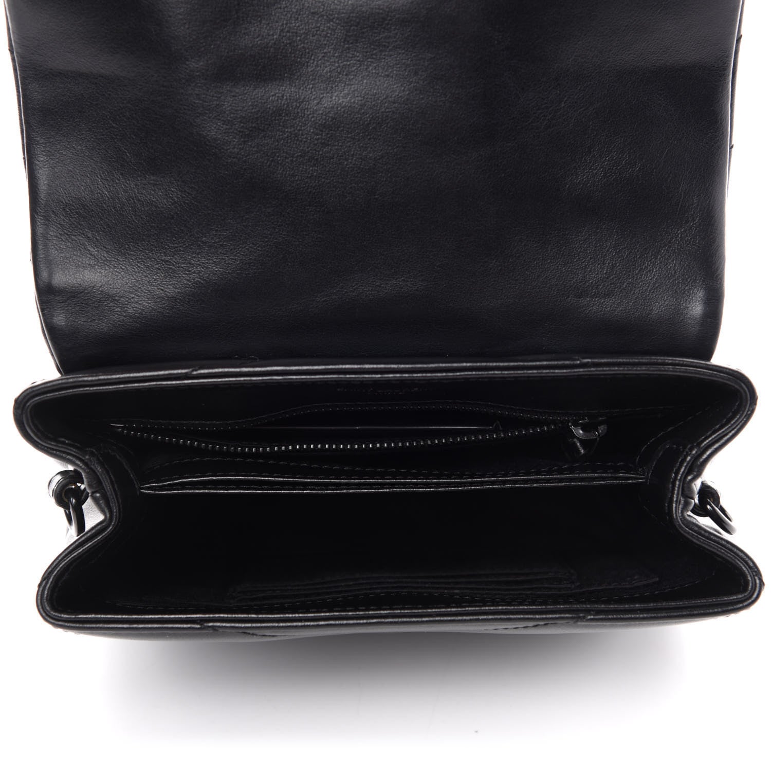 Saint Laurent Calfskin Y Quilted Monogram Toy Loulou Crossbody Bag Black 5 of 12