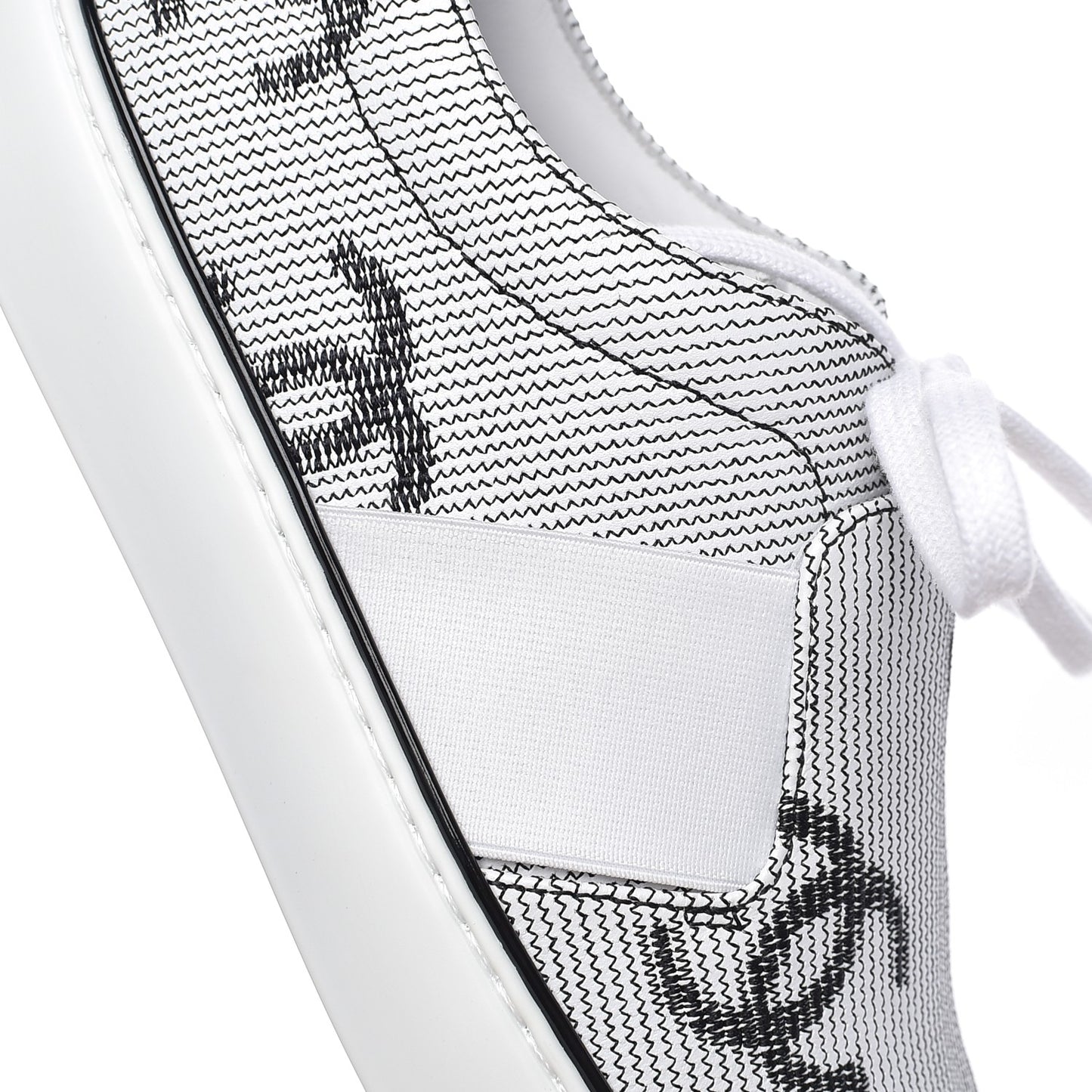 Embroidered Calfskin Womens CC Sneakers 38.5 Black White