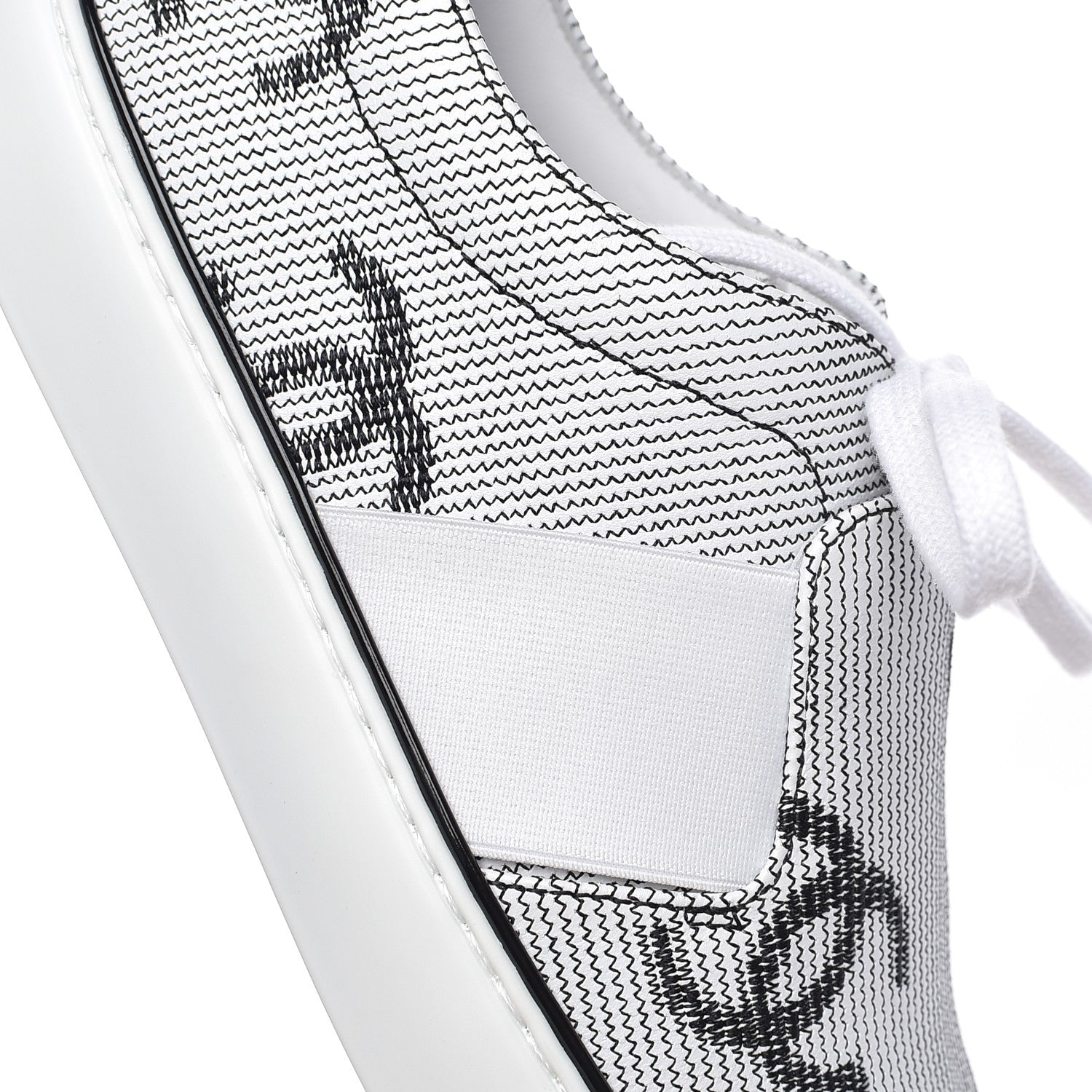 Chanel Embroidered Calfskin Womens CC Sneakers 38.5 Black White 10 of 11