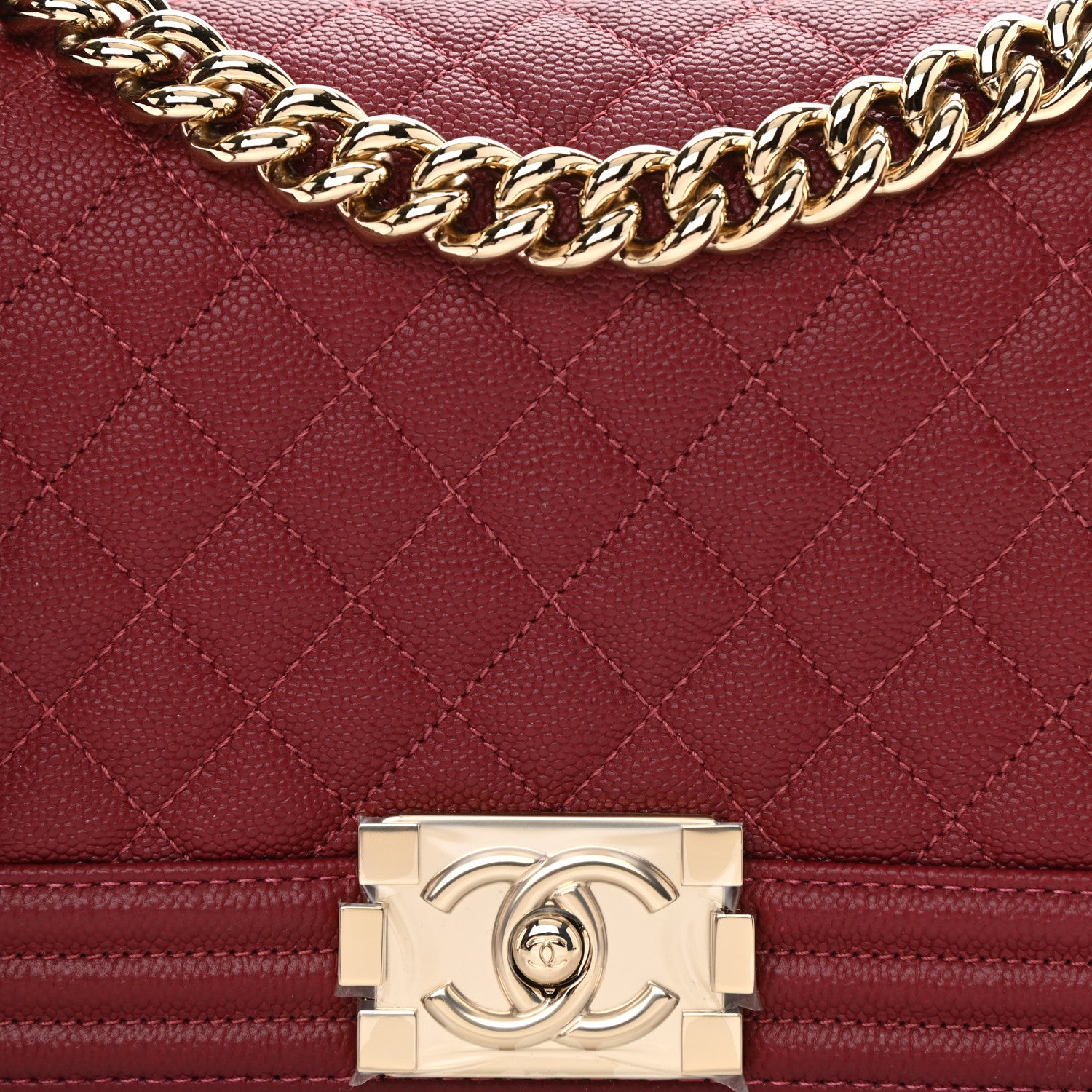 Chanel Caviar Quilted Medium Boy Flap Burgundy 8 of 8