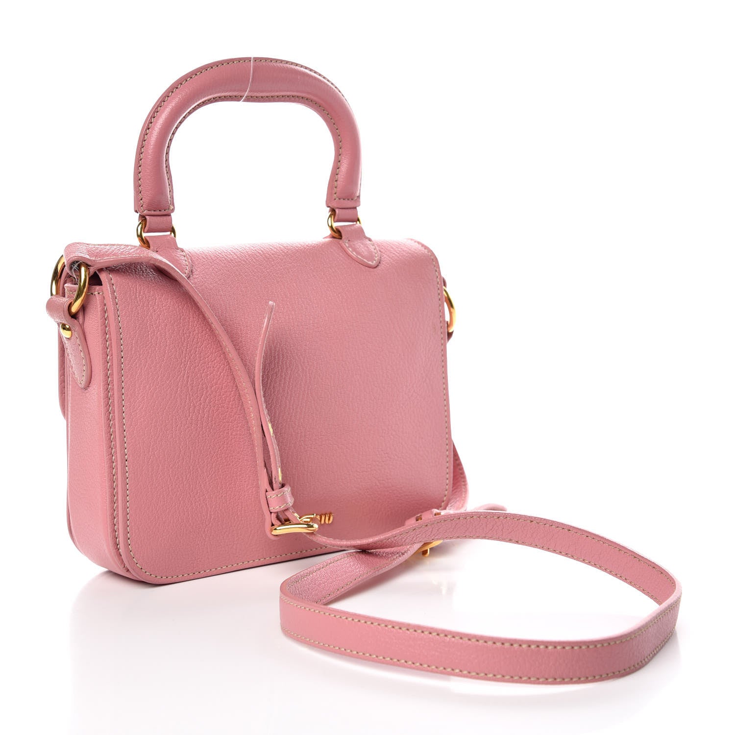 Miu Miu Goatskin Madras Shoulder Bag Rosa 3 of 11