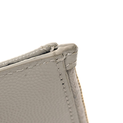 Saint Laurent Monogram Grain de Poudre 5 Fragments Zip Pouch Card Holder Blanc Vintage 9 of 12