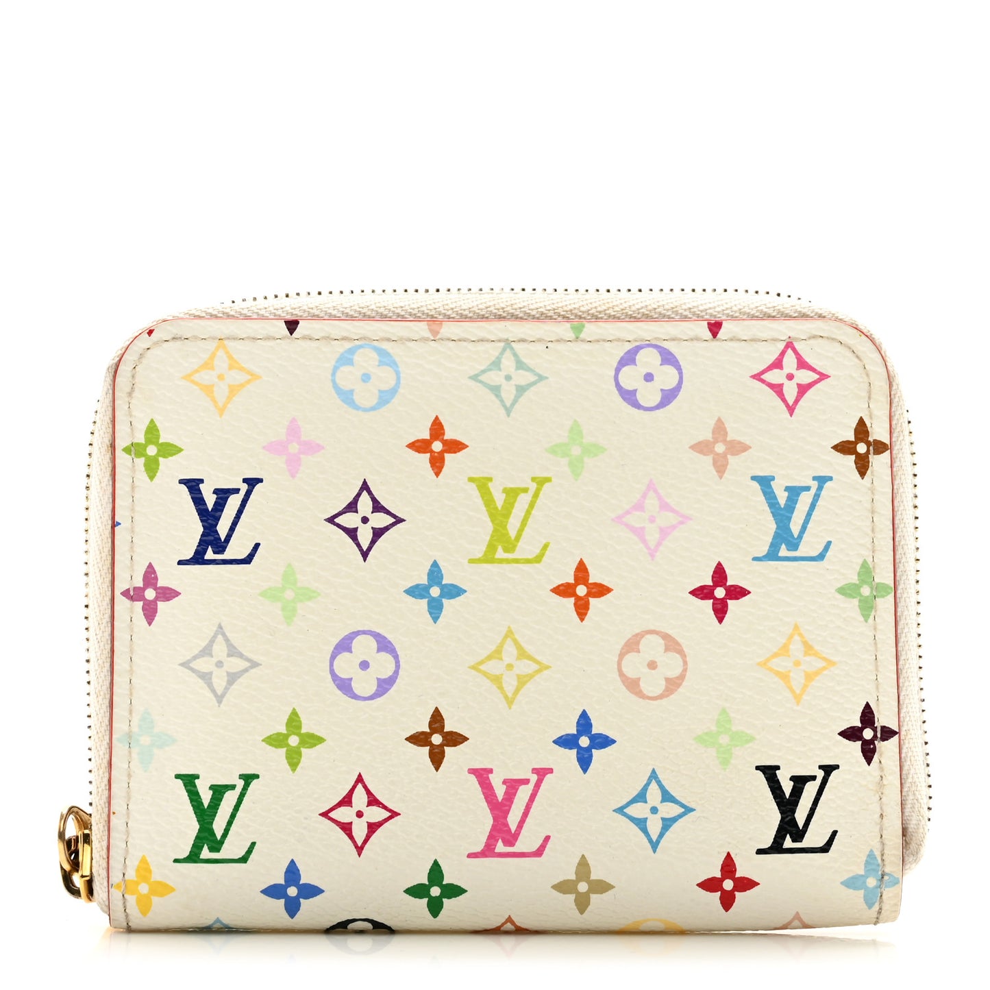 Monogram Multicolor Zippy Coin Purse Wallet White Litchi