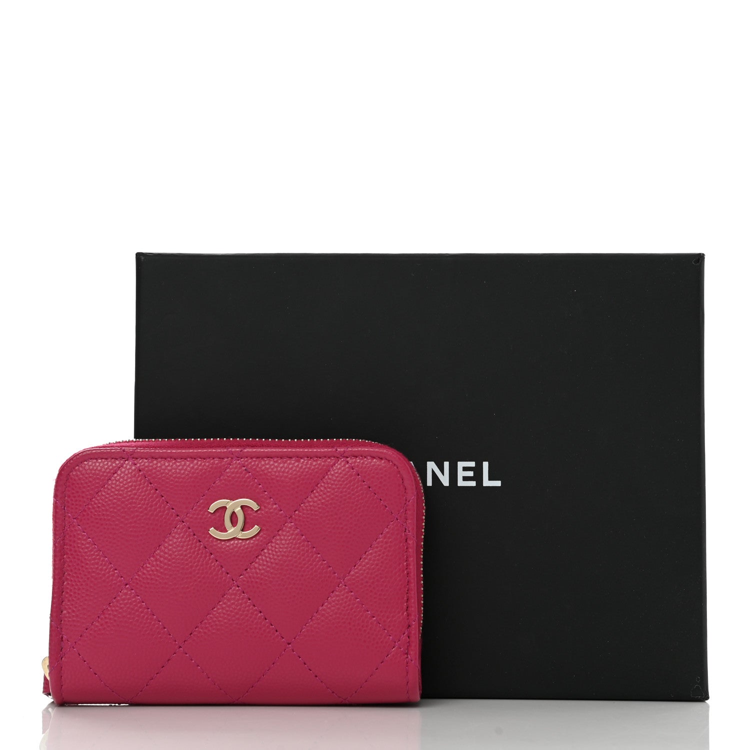 Chanel Caviar Quilted Zip Coin Purse Pink 8 of 8