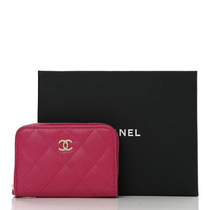 Chanel Caviar Quilted Zip Coin Purse Pink 8 of 8