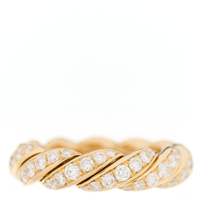 David Yurman 18K Yellow Gold Diamond 5mm Paveflex Band Ring 53 6.25 2 of 3